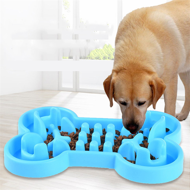 Slow Feeder Dog Bowl - Pet Slow Food Bowl Silicone Bone