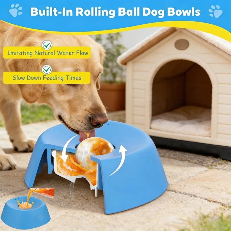 Slow Feeder Dog Bowl - Slow Feeding Dog Lick Bowl, Bone