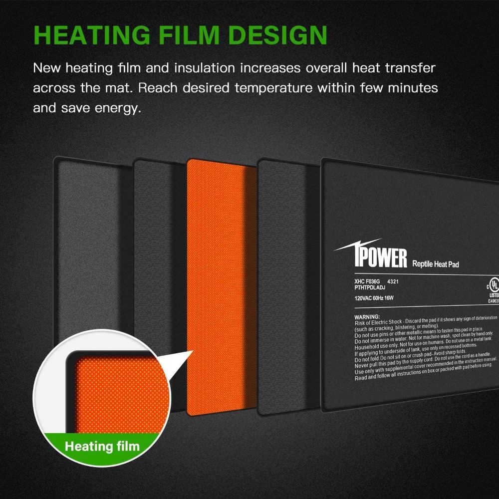 8x12 Inch 16W Reptile Heating  - Reptile Heating Mat recension och pris