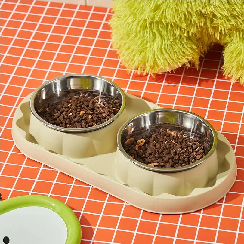Pet stainless steel double bow - Slow Feeder Dog Bowl recension och pris