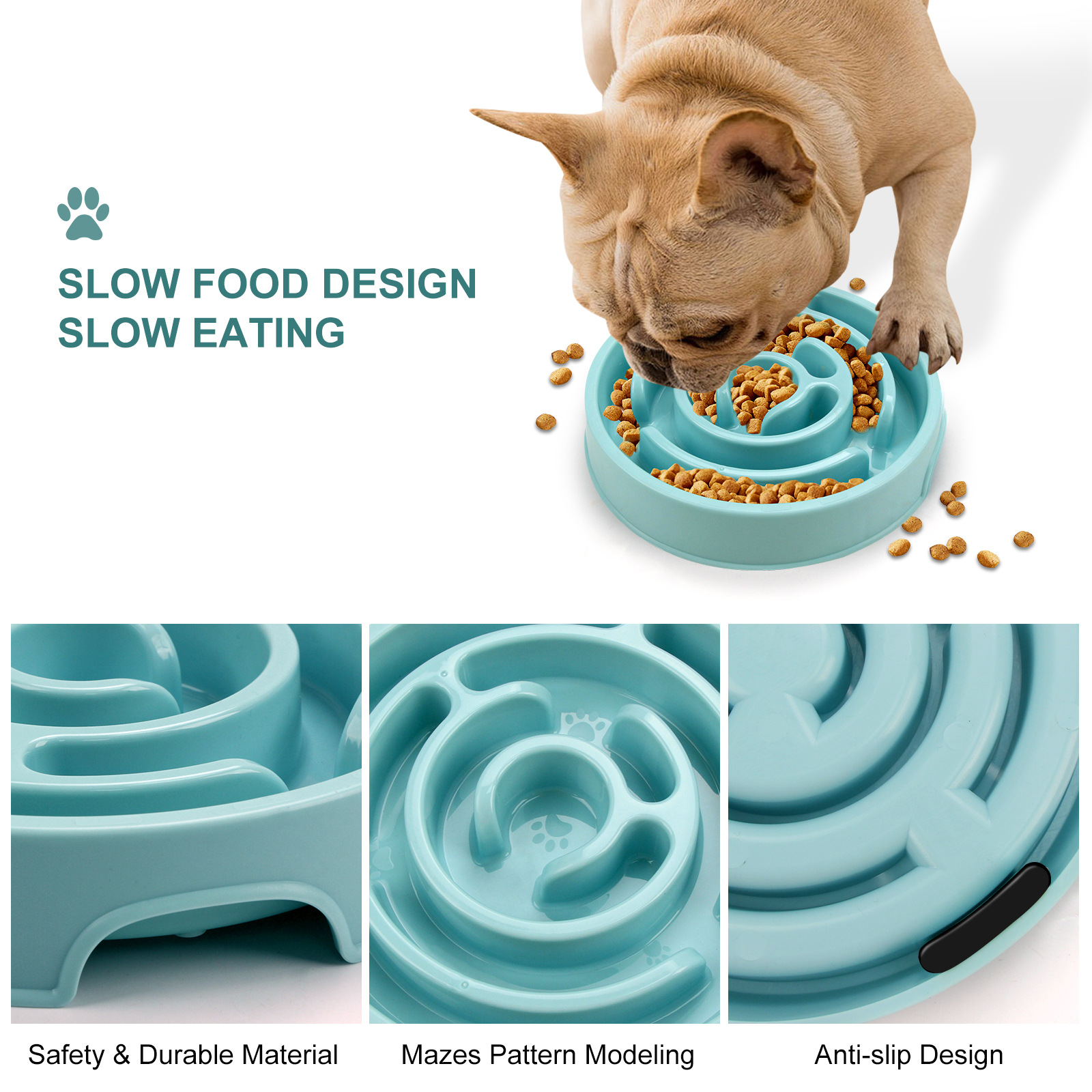 Pet Slow Food Bowl - Non slip  - Slow Feeder Dog Bowl recension och pris