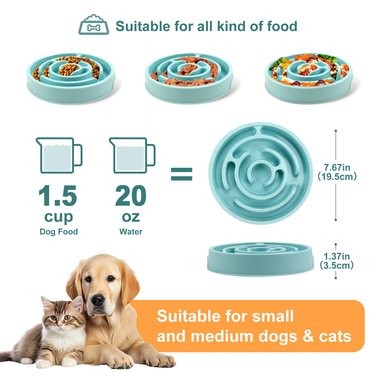 Pet Slow Food Bowl - Non slip  - Slow Feeder Dog Bowl recension och pris
