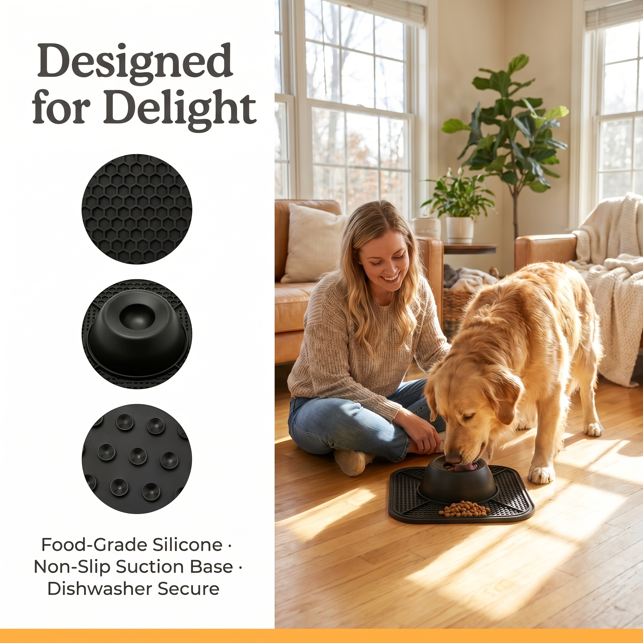 Non-Slip Dog Lick Mat With Slo - Slow Feeder Dog Bowl recension och pris